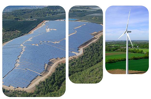 Production énergie eolienne solaire France